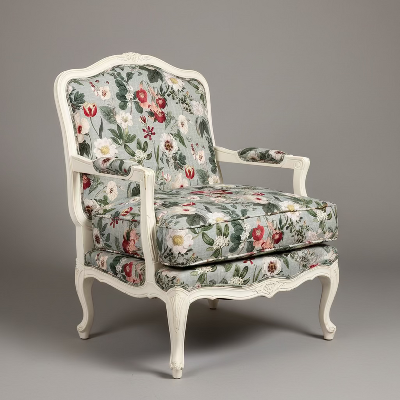 tessuto arredo in cotone stampato larghezza 280 cm. "Botany" gris