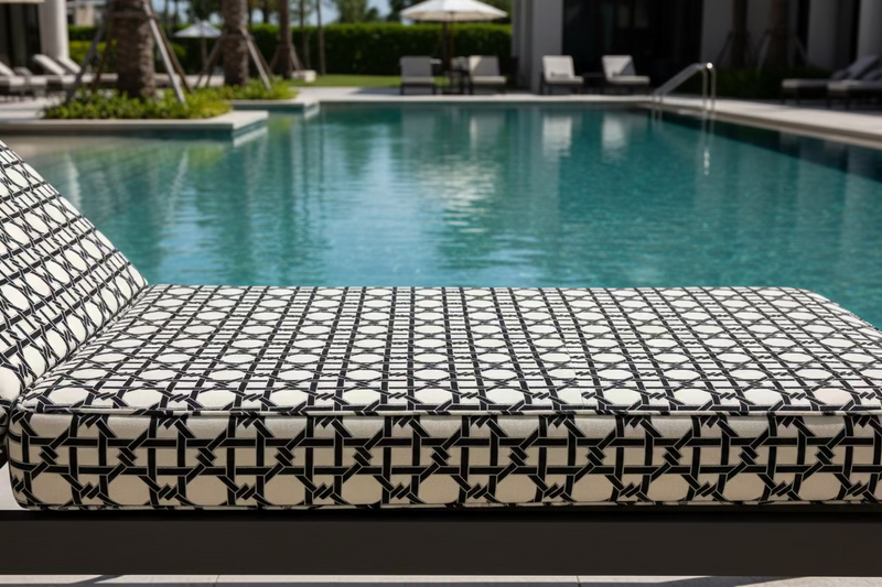 Tessuto arredo jacquard "Cannage" nero positivo