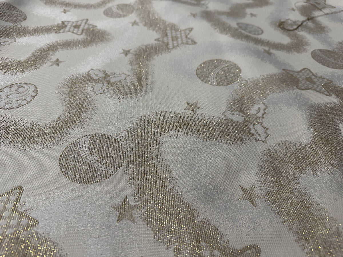 Tessuto arredo jacquard natalizio "Cosmo" lurex