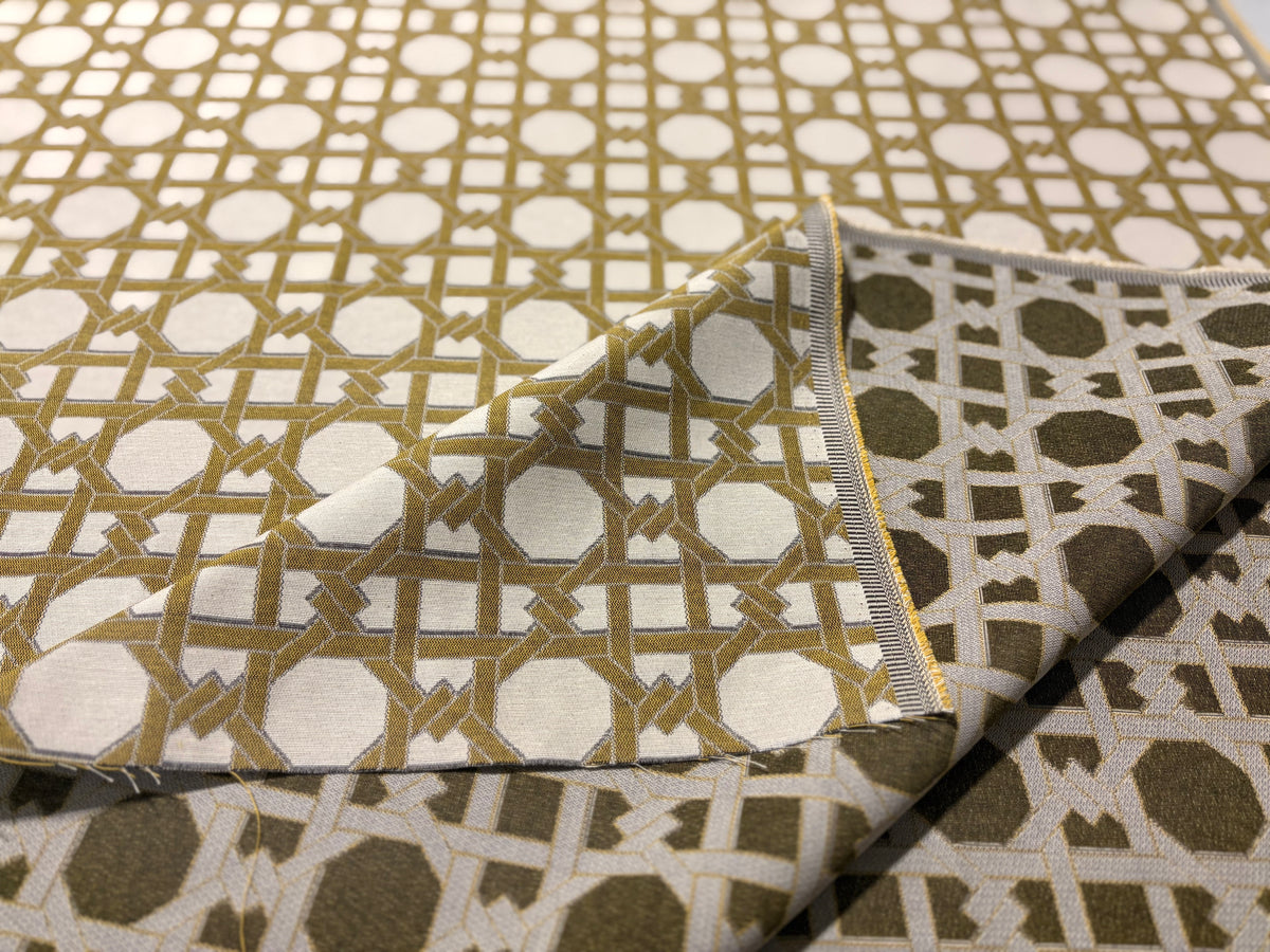Tessuto arredo jacquard "Cannage" Gold