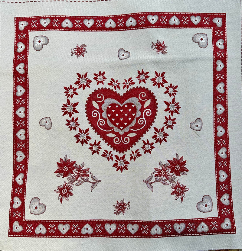 "winter heart" jacquard fabric panel #2