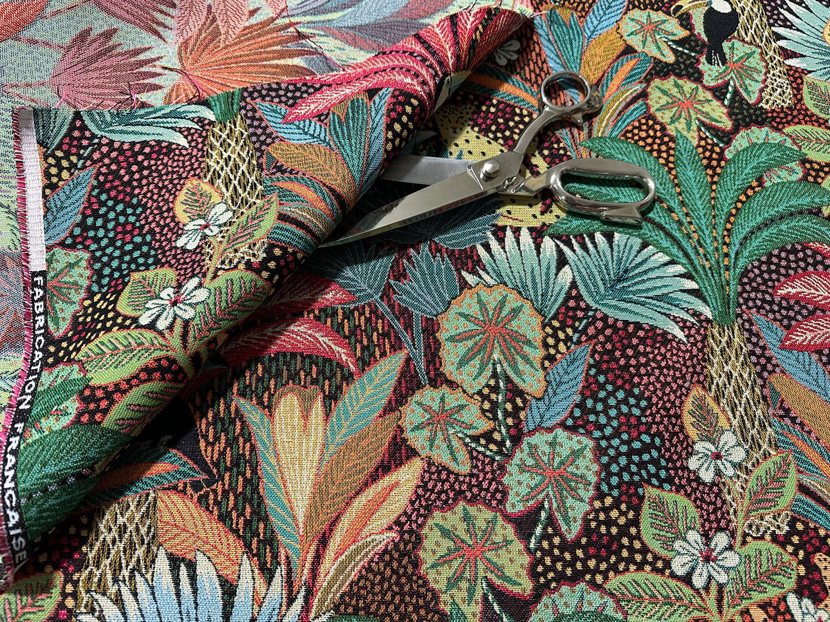 Tejido de tapicería Jacquard "Borneo" Noir