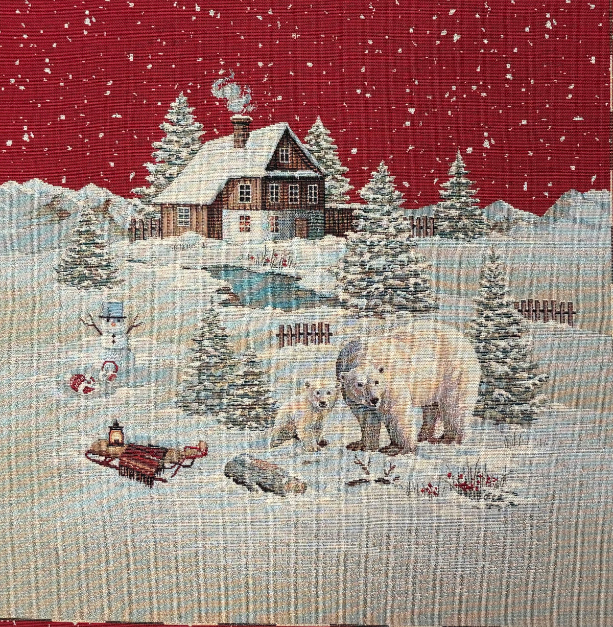 Pannello in gobelin cm. 47 x 47 "Orsi lurex" # 2