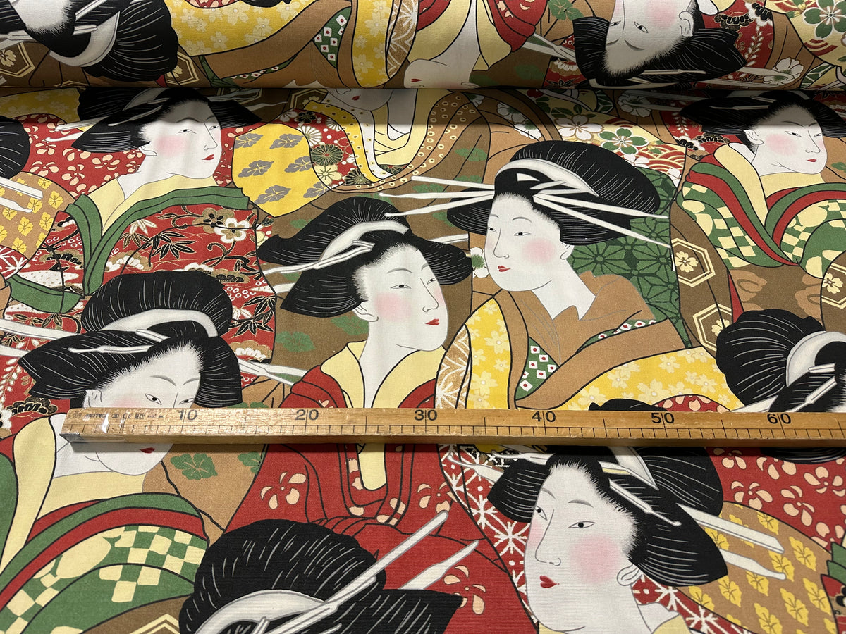 Printed cotton furnishing fabric, 280 cm high. "Geisha"