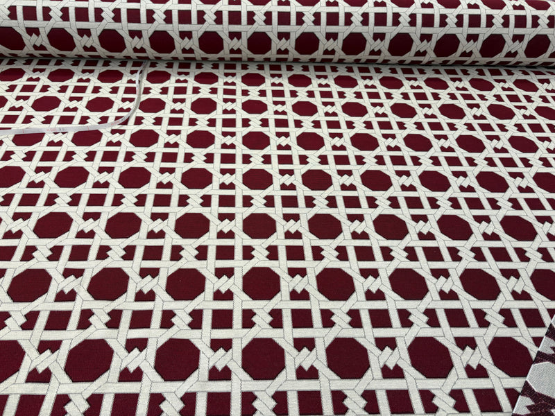 Tessuto arredo jacquard reversibile jacquard "Cannage" bordò