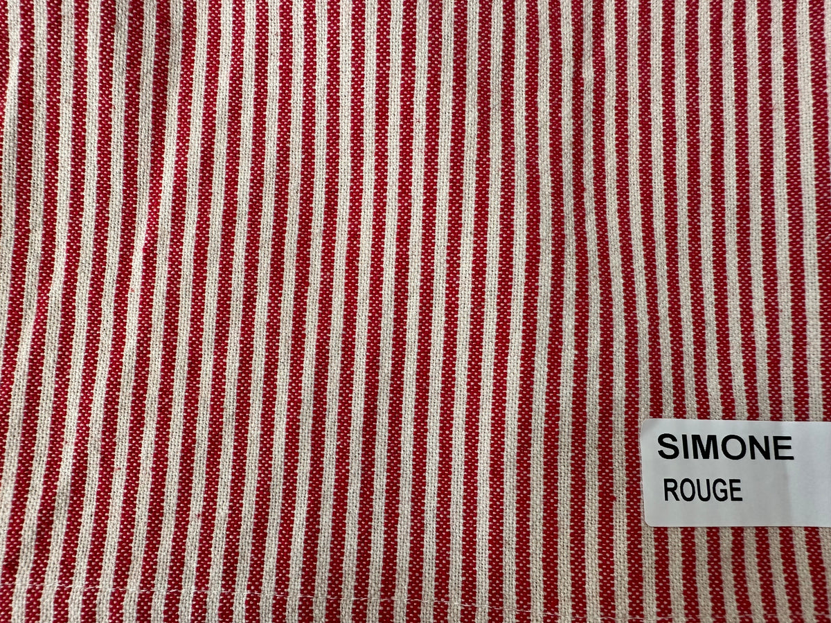 "Simone" red yarn-dyed cotton furnishing fabric