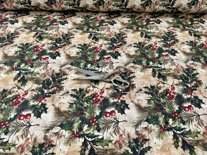 Tessuto natalizio in cotone stampato alt. cm. 320 "Frosty"