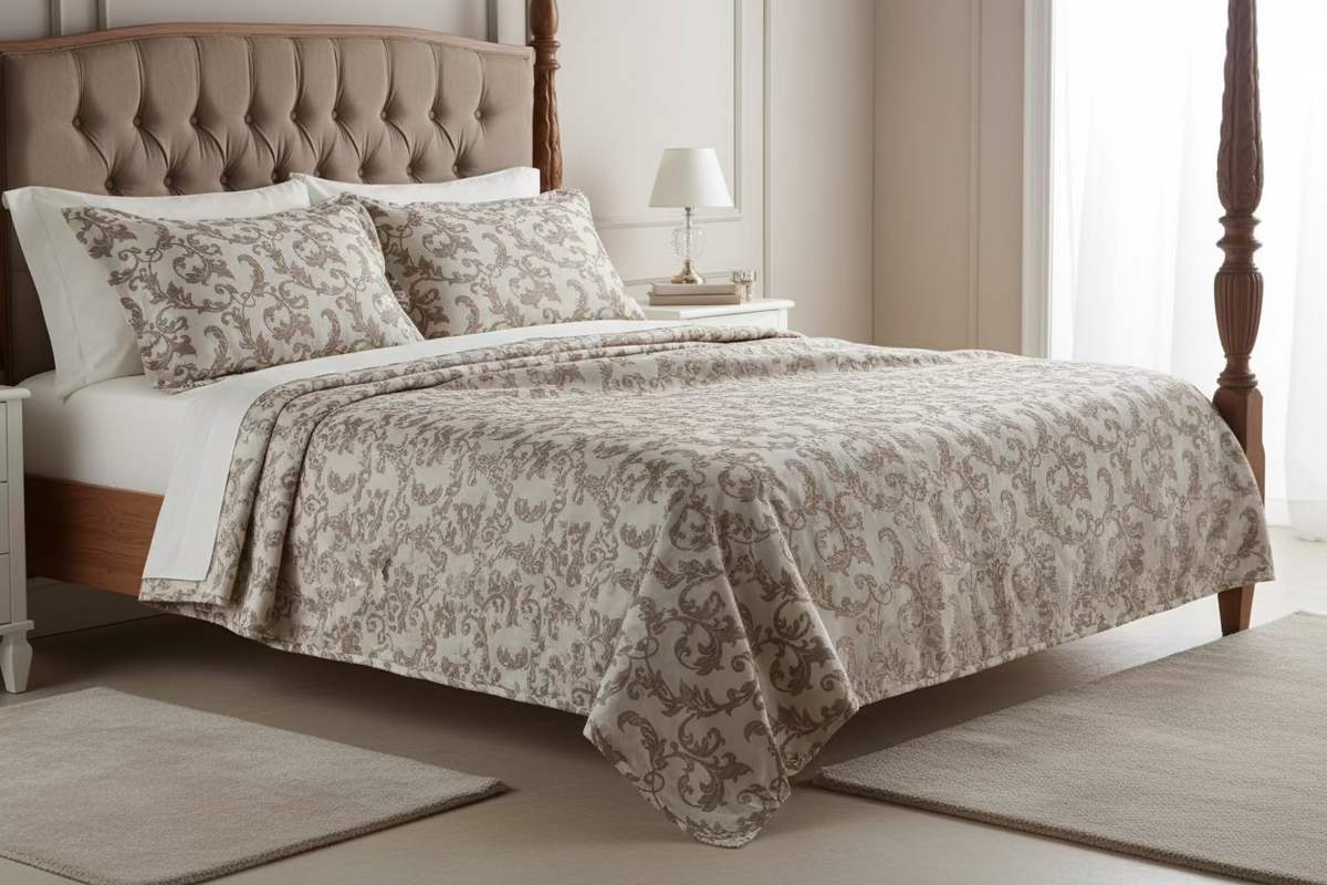 tessuto arredo jacquard reversibile alt. 280 cm. "Leo" nocciola