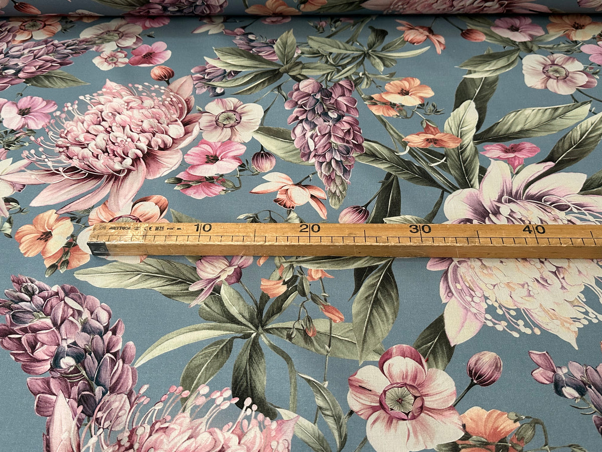 printed cotton furnishing fabric, 280 cm high. "Mayflower"