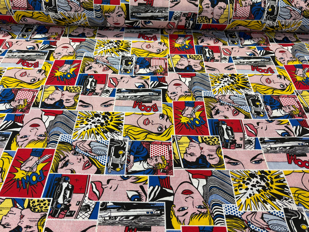 Tessuto arredo stampato altezza 280 cm. "Comics"