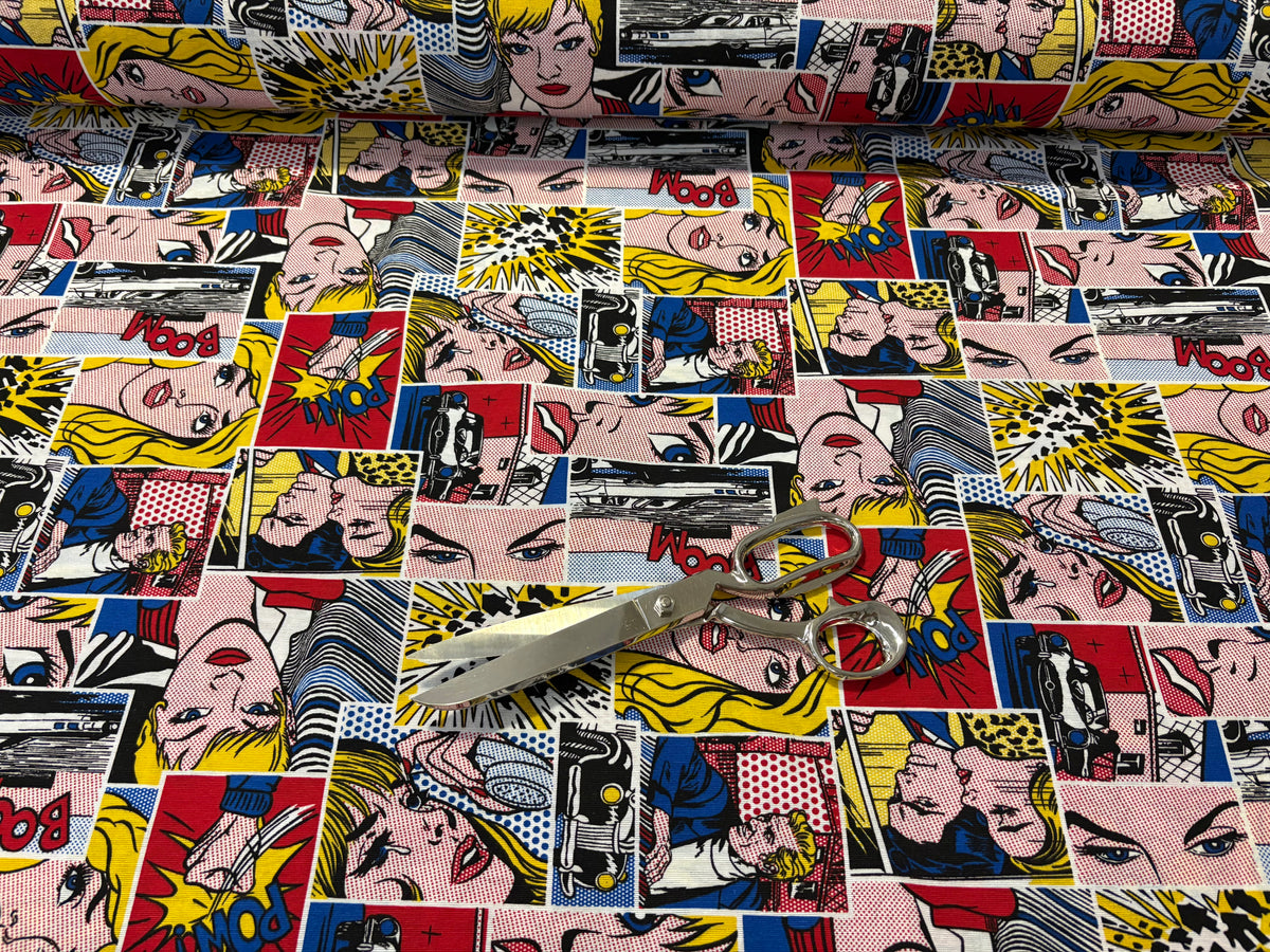 Tessuto arredo stampato altezza 280 cm. "Comics"