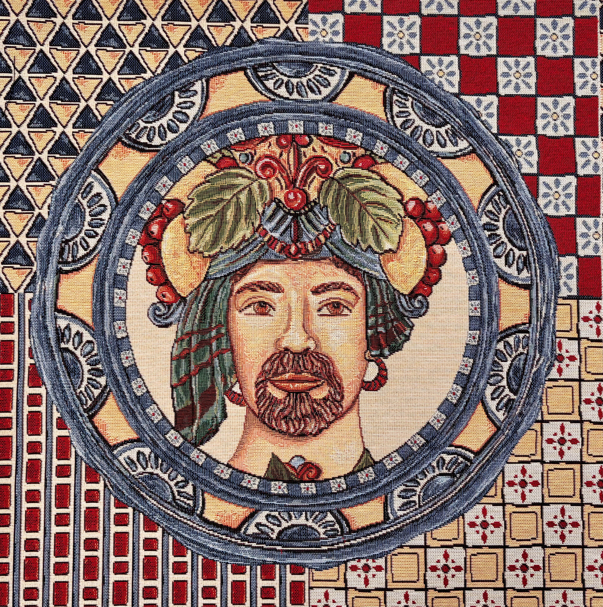 pannello in gobelin cm. 47 x 47 "testa di moro"