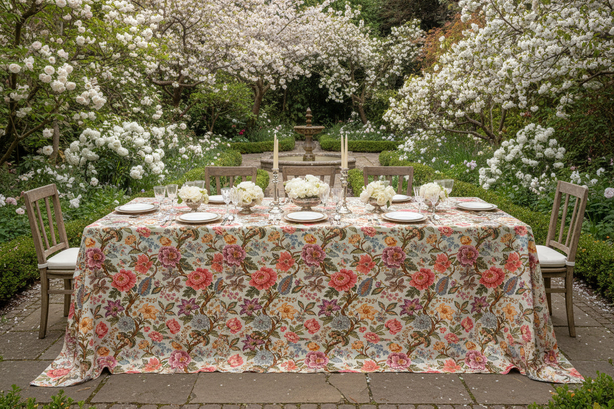 Tessuto arredo in cotone stampato alt. 280 cm. "Floral"