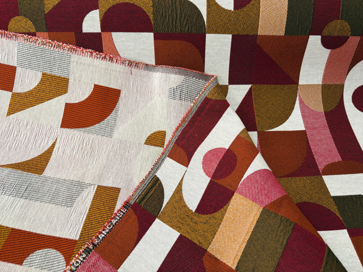 Tessuto arredo jacquard " Abstract" larghezza  140 cm.