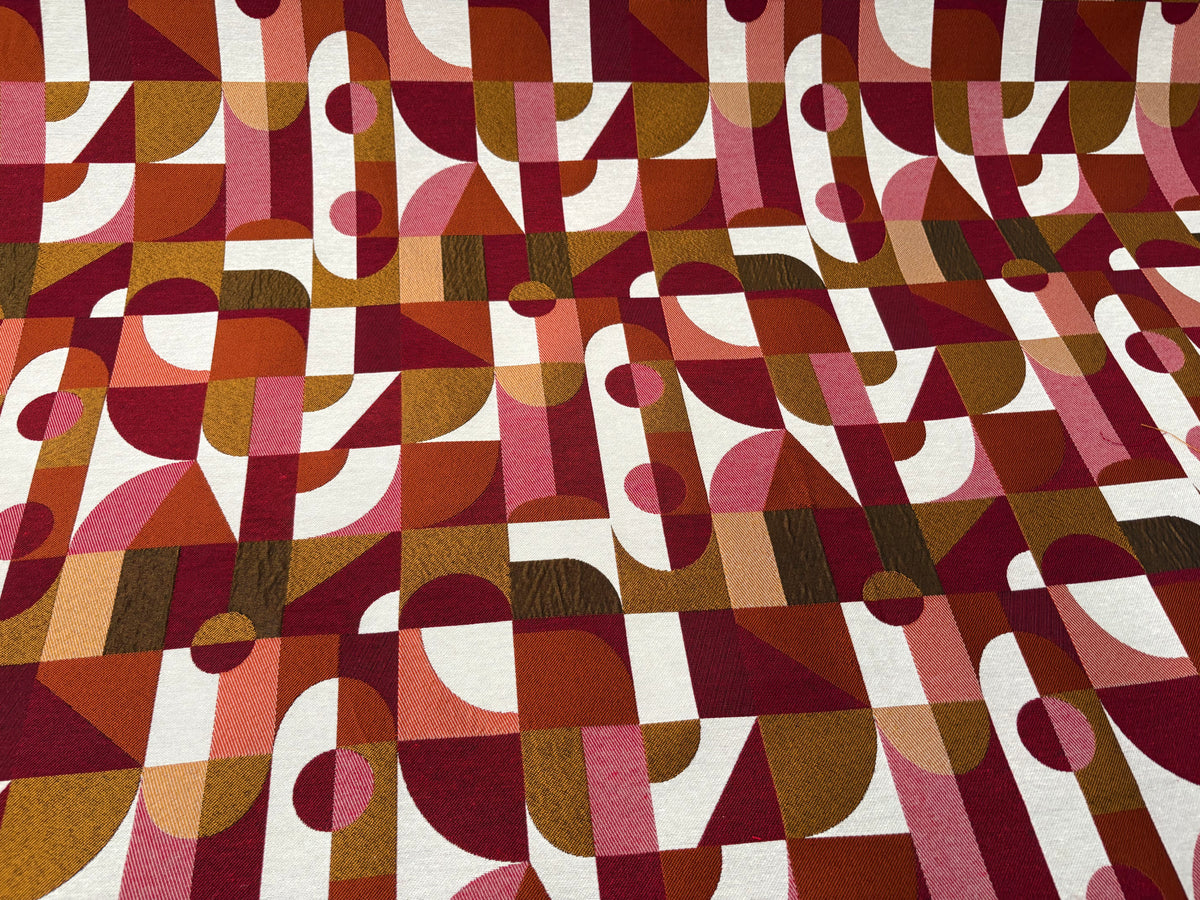 Tessuto arredo jacquard " Abstract" larghezza  140 cm.
