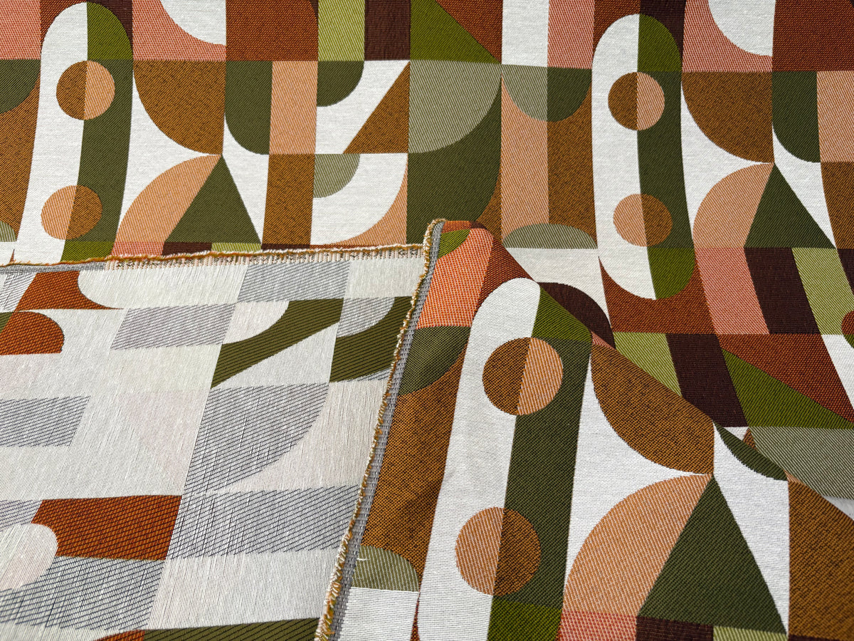 Tessuto arredo jacquard " Abstract" larghezza  140 cm.
