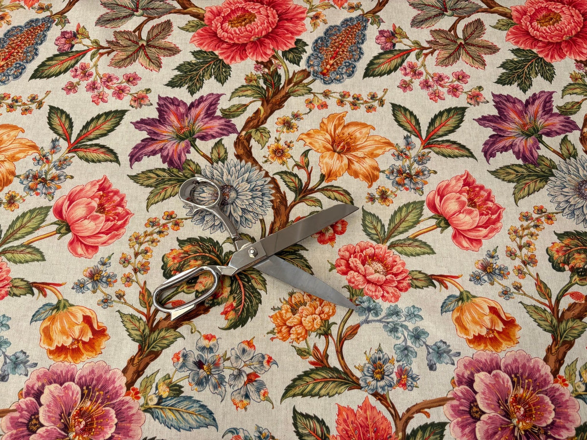 Tessuto arredo in cotone stampato alt. 280 cm. "Floral" - letele.it tessuti arredo