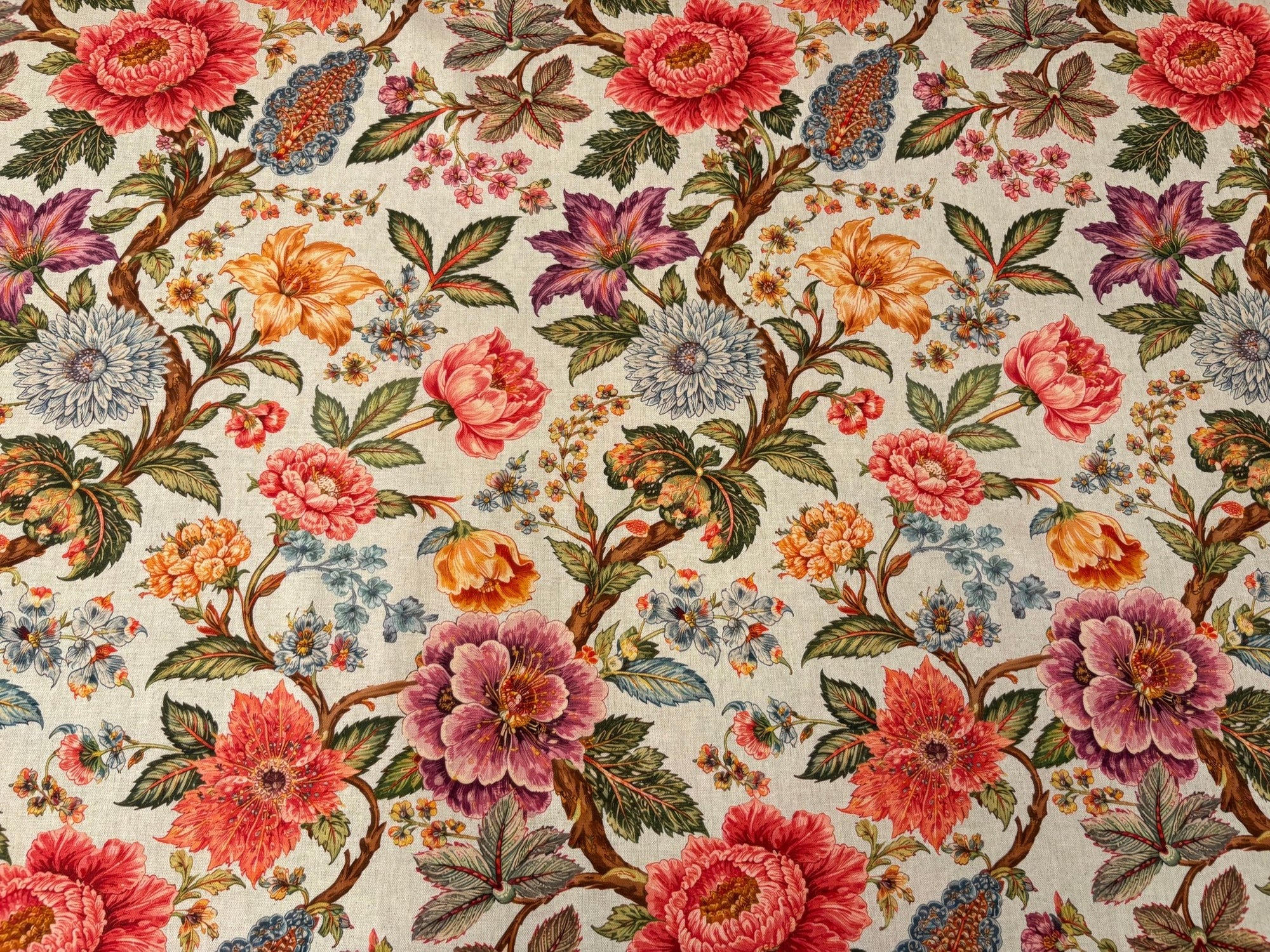 Tessuto arredo in cotone stampato alt. 280 cm. "Floral" - letele.it tessuti arredo