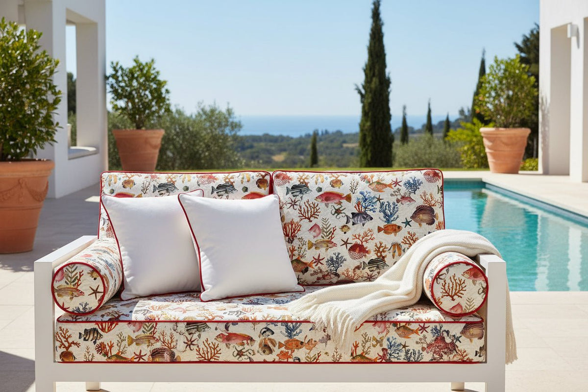 Tessuto arredo in cotone stampato altezza cm. 320 "Antibes" - letele.it tessuti arredo