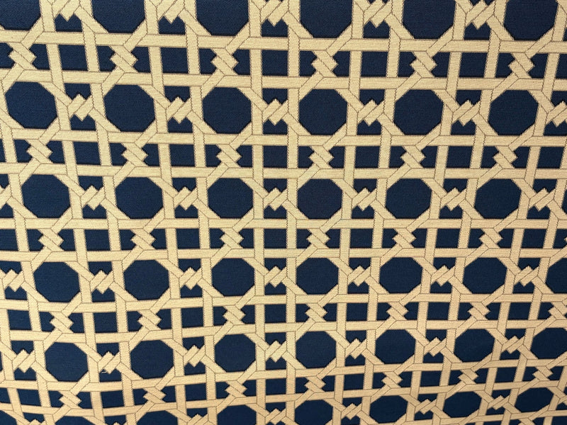 Tessuto arredo jacquard "Cannage" blu reverse - letele.it tessuti arredo