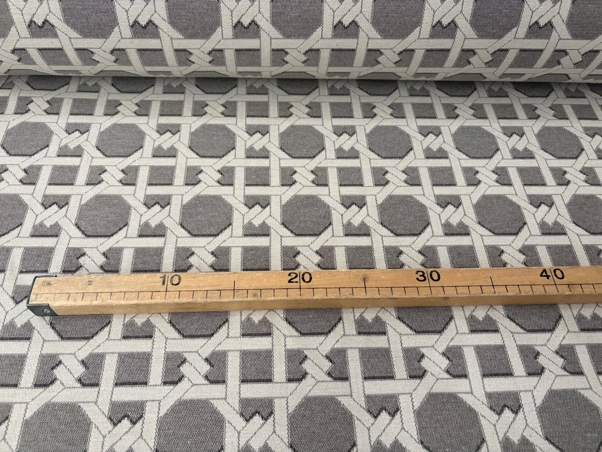 Tessuto arredo jacquard "Cannage" grigio reverse - letele.it tessuti arredo