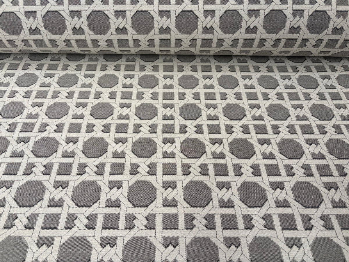 Tessuto arredo jacquard "Cannage" grigio reverse - letele.it tessuti arredo