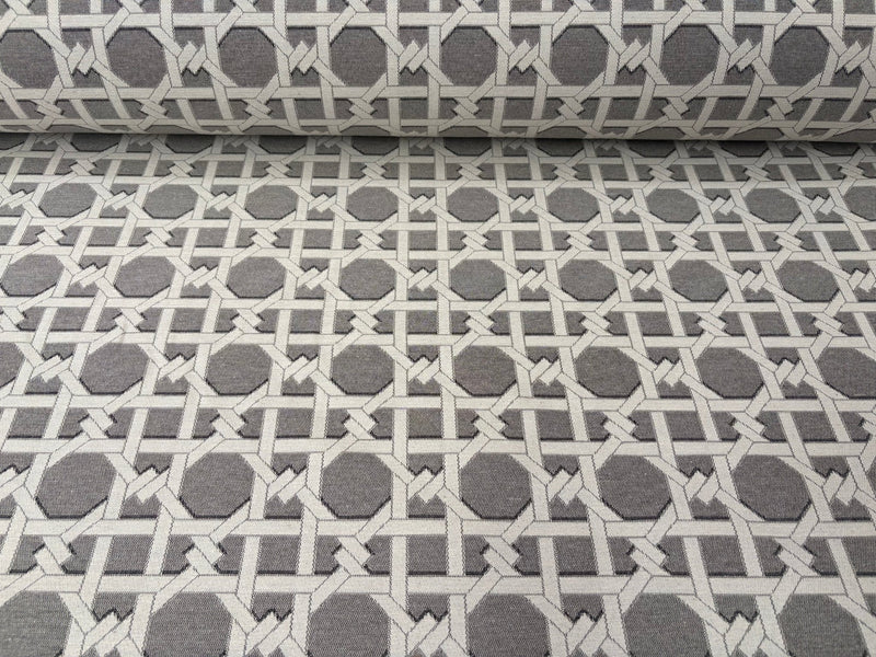 Tessuto arredo jacquard "Cannage" grigio reverse - letele.it tessuti arredo