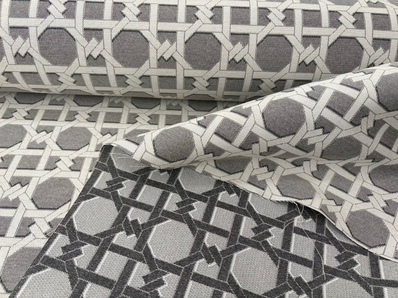 Tessuto arredo jacquard "Cannage" grigio reverse - letele.it tessuti arredo