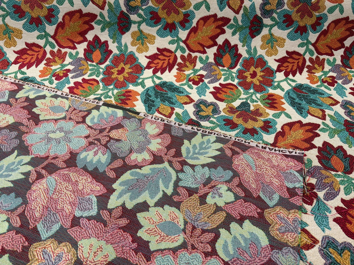 Tessuto arredo jacquard "Giorgia" fondo beige - letele.it tessuti arredo