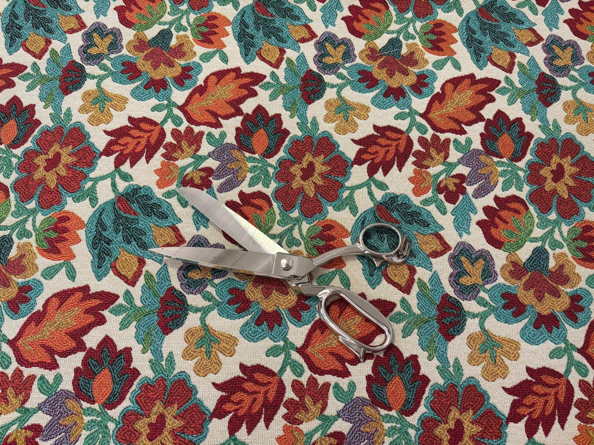 Tessuto arredo jacquard "Giorgia" fondo beige - letele.it tessuti arredo