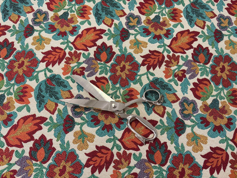 Tessuto arredo jacquard "Giorgia" fondo beige - letele.it tessuti arredo