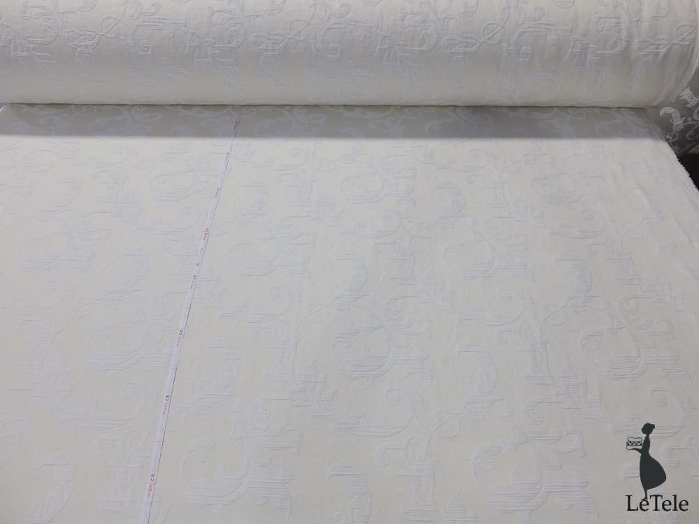 tessuto arredo jacquard reversibile alt. 280 cm. "Leo" bianco - letele.it tessuti arredo