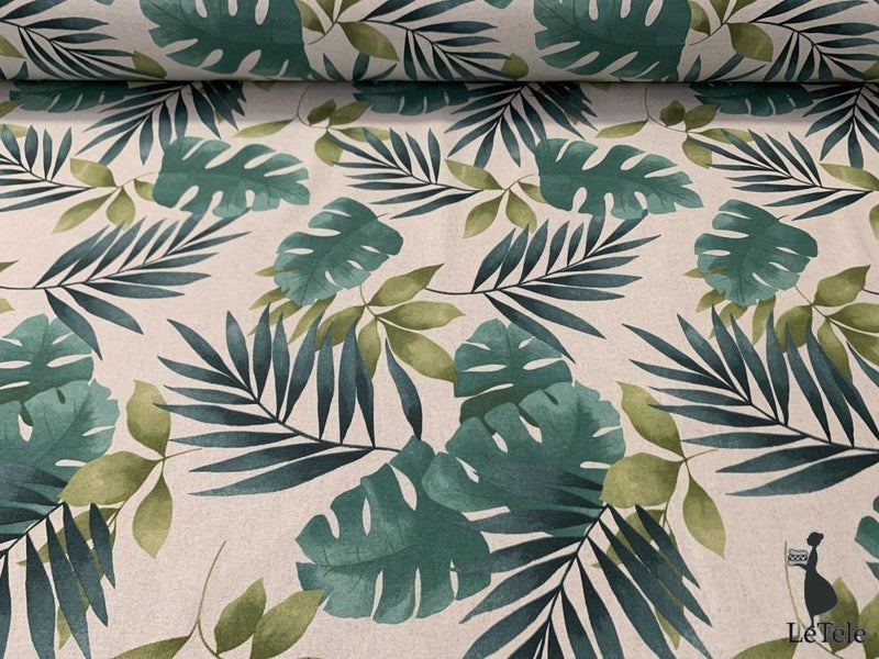 tessuto arredo stampato "Monstera" - letele.it tessuti arredo