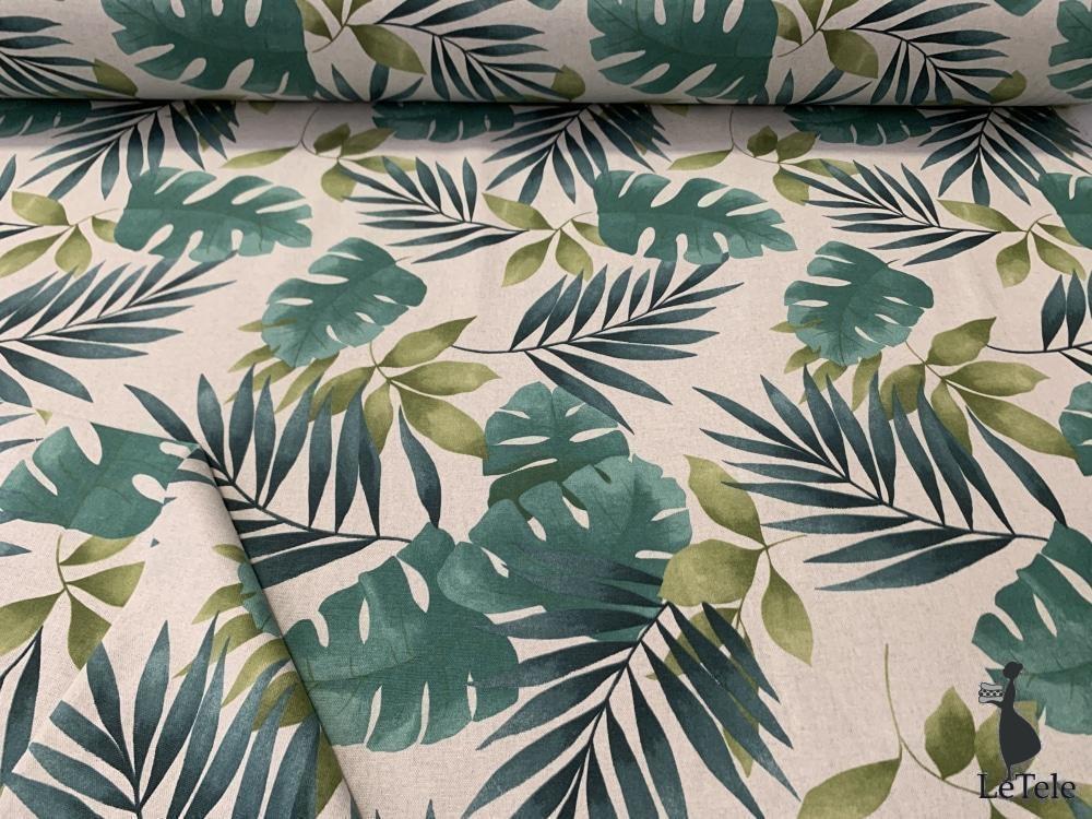tessuto arredo stampato "Monstera" - letele.it tessuti arredo