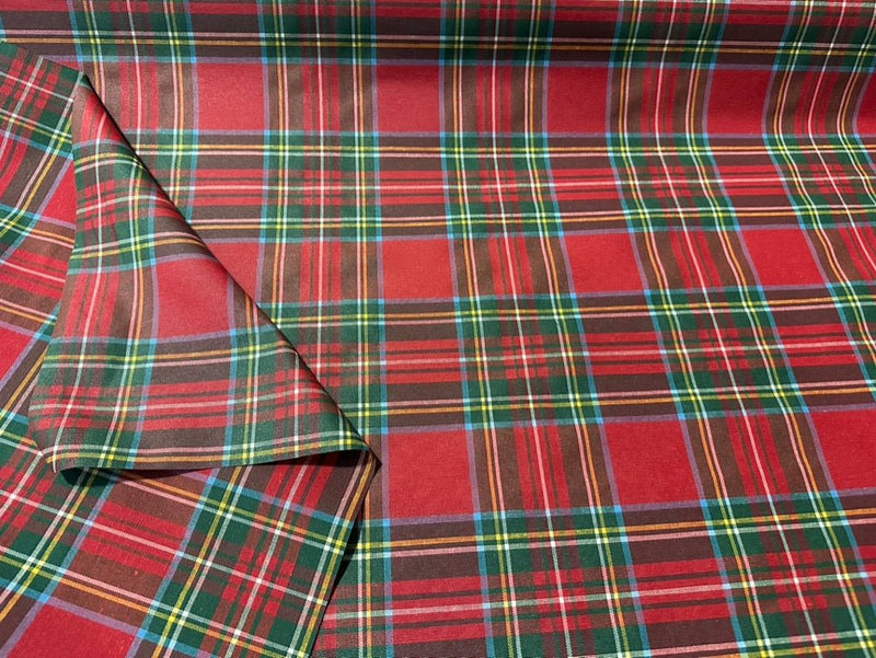 Tessuto in cotone resinato antimacchia "Tartan" rosso - letele.it tessuti arredo