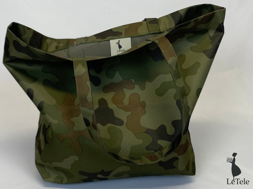 Shopper in tela "Camo" dark - letele.it tessuti arredo