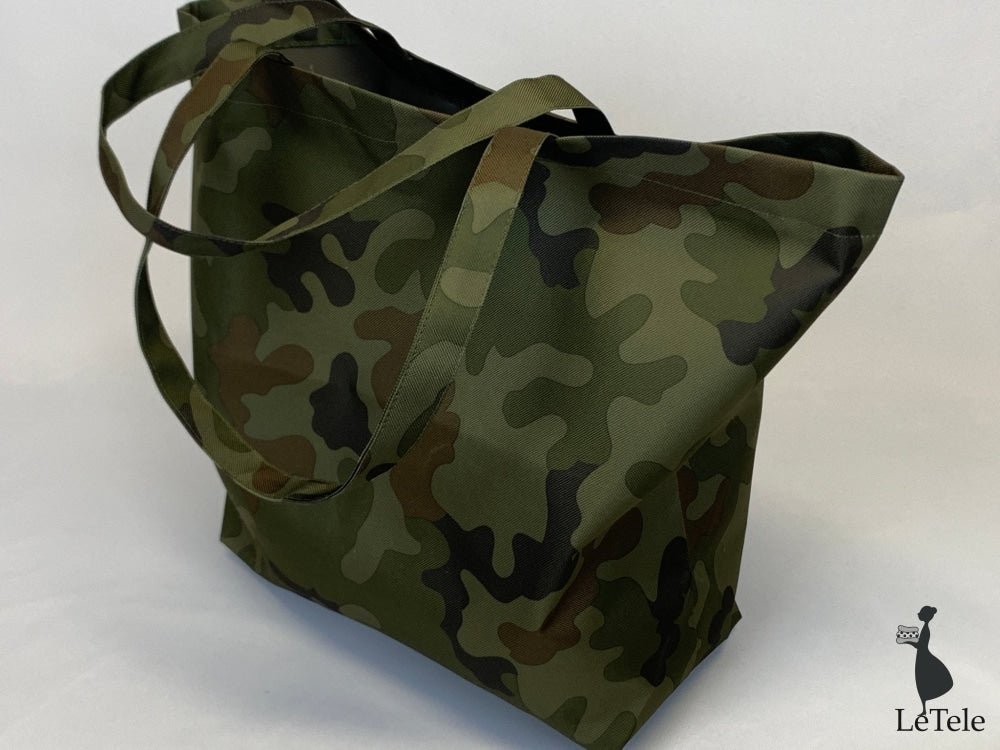 Shopper in tela "Camo" dark - letele.it tessuti arredo