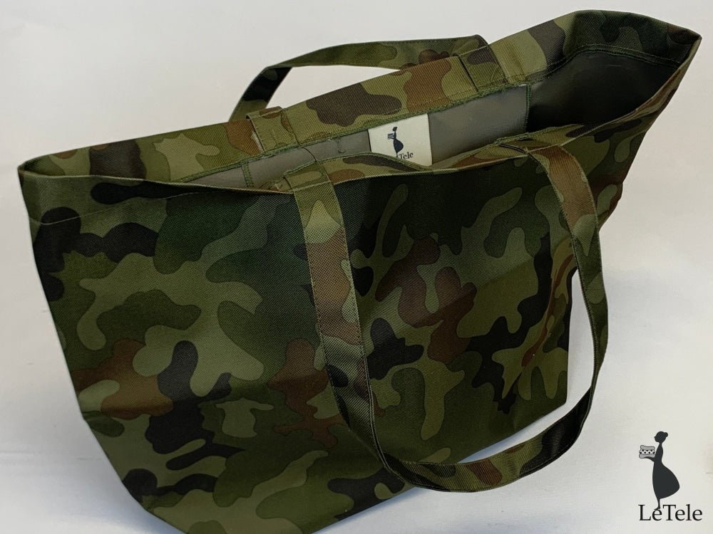 Shopper in tela "Camo" dark - letele.it tessuti arredo