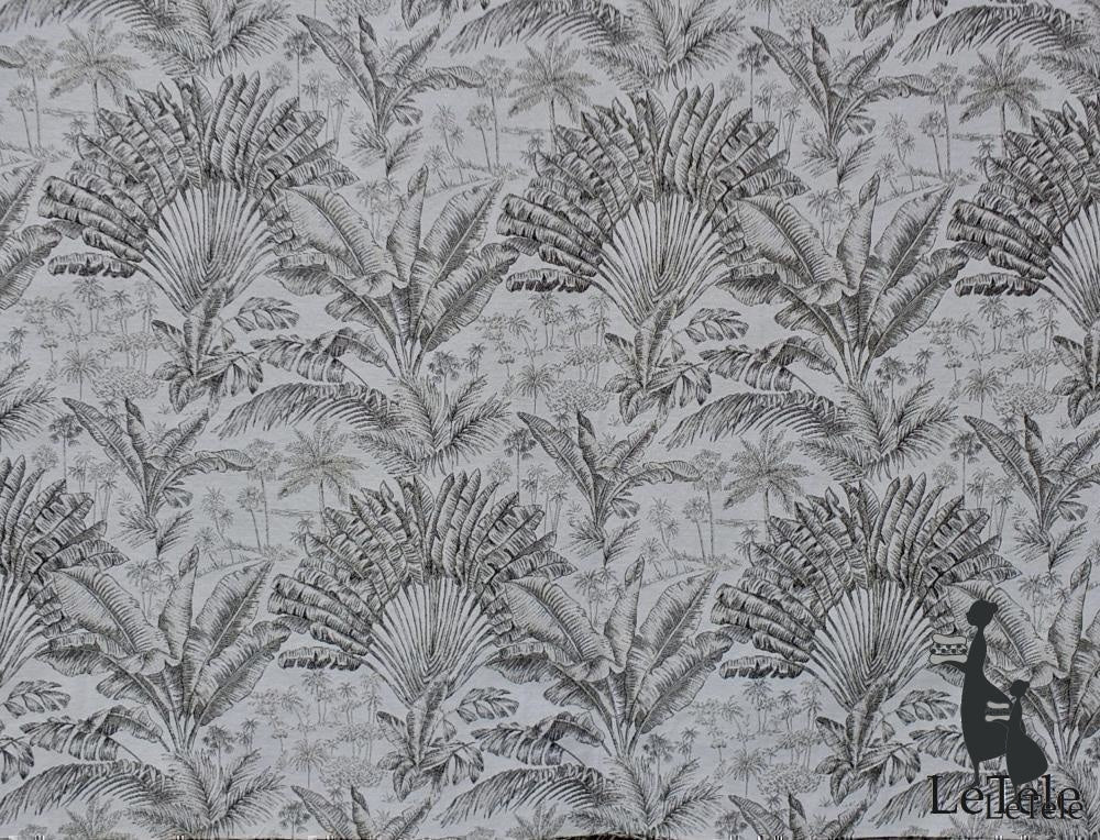 tessuto arredamento jacquard alt. 140 cm. "Angkor" graphite - letele.it tessuti arredo