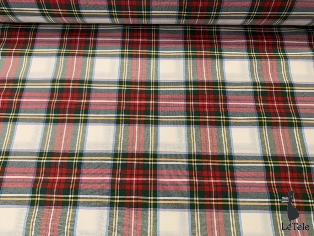 tessuto arredo altezza 280 cm. "tartan" bianco/rosso - letele.it tessuti arredo