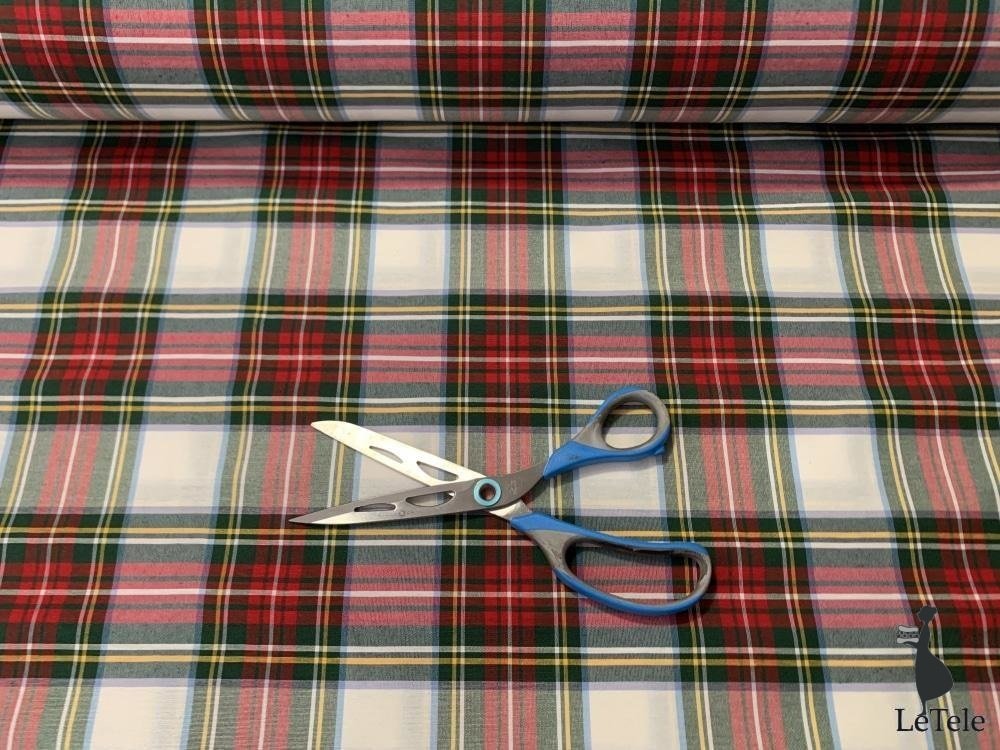 tessuto arredo altezza 280 cm. "tartan" bianco/rosso - letele.it tessuti arredo