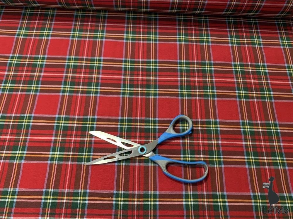 tessuto arredo altezza 280 cm. "tartan" rosso - letele.it tessuti arredo