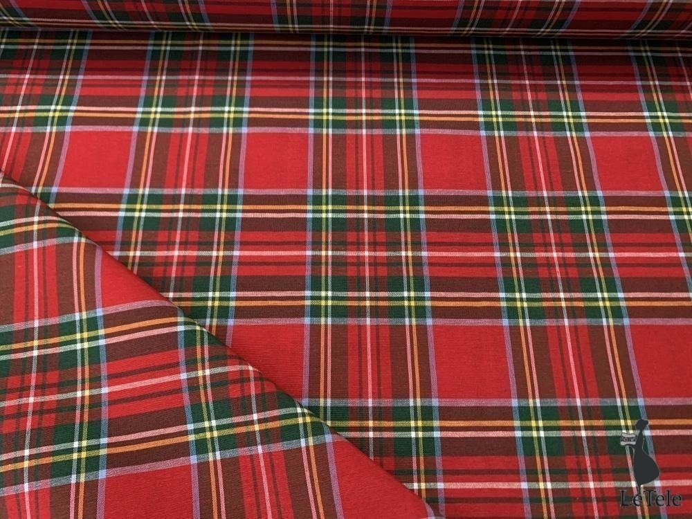 tessuto arredo altezza 280 cm. "tartan" rosso - letele.it tessuti arredo