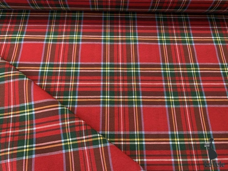 tessuto arredo altezza 280 cm. "tartan" rosso - letele.it tessuti arredo