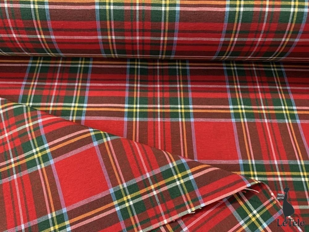 tessuto arredo altezza 280 cm. "tartan" rosso - letele.it tessuti arredo