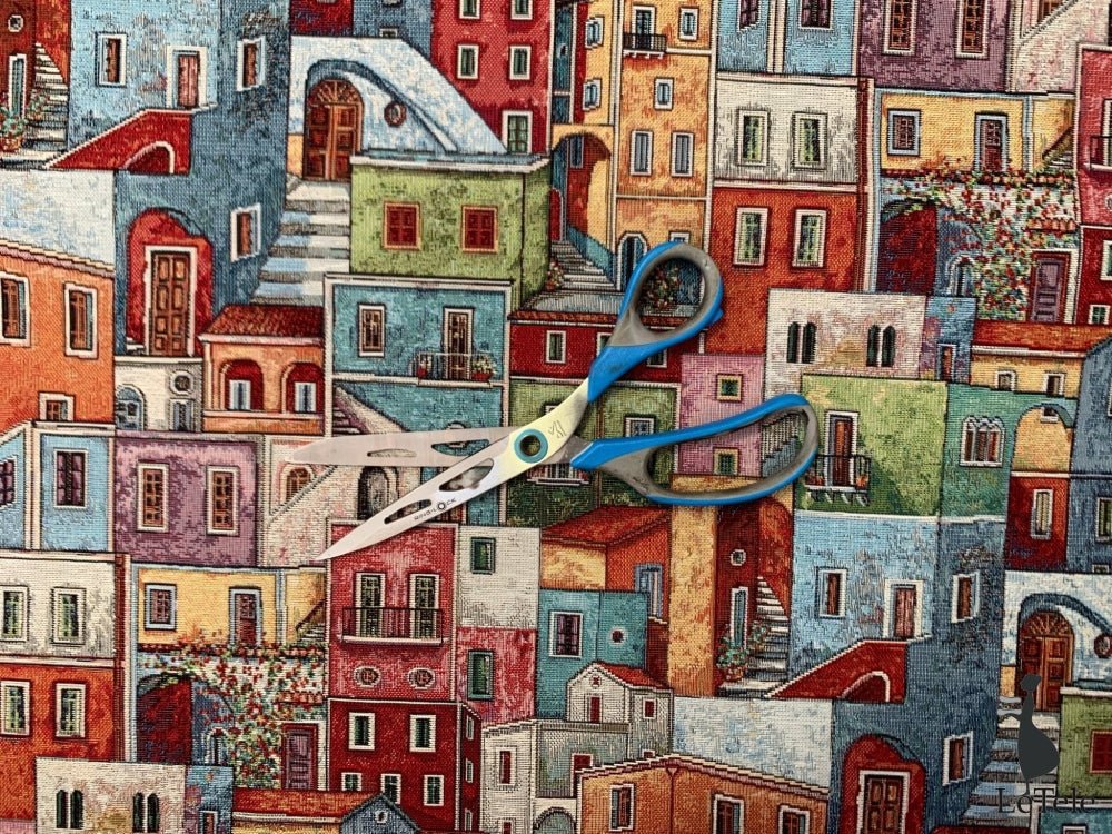 Letto Matrimoniale Contenitore Imbottito ENEA Tessuto Grigio Azzurro - Foto 5