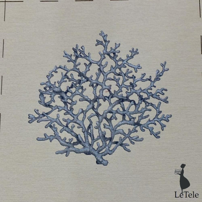 tessuto arredo in gobelin cuscini/shopper 47X47 "corallo blu" - letele.it tessuti arredo