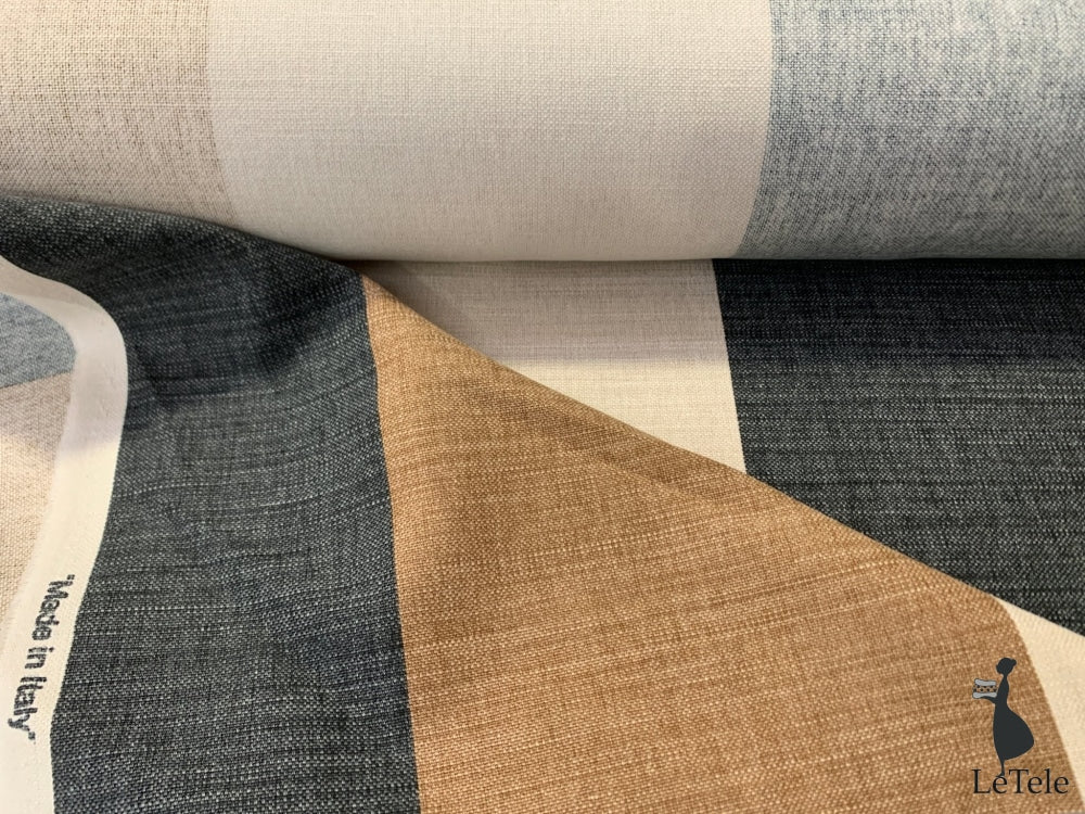 tessuto arredo in lino stampato "Eritros" beige/grigio - letele.it tessuti arredo
