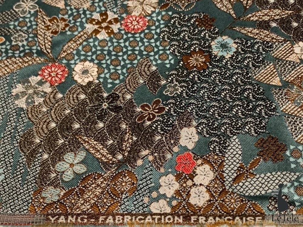 Tessuto arredo jacquard alt. 140 cm. "Yang " Jade - letele.it tessuti arredo