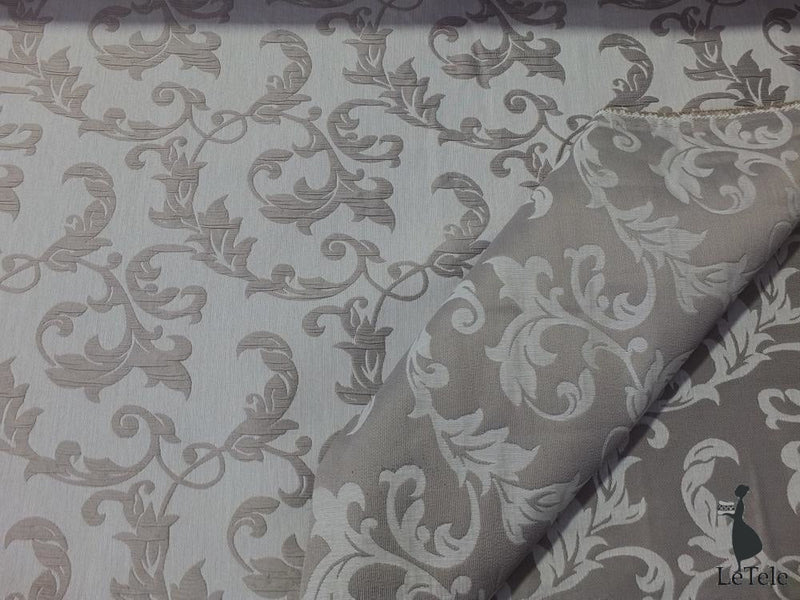 tessuto arredo jacquard reversibile alt. 280 cm. "Leo" nocciola - letele.it tessuti arredo